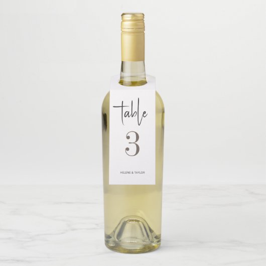 Eenvoudig modern tafelnummer flessenhanger (Op fles)