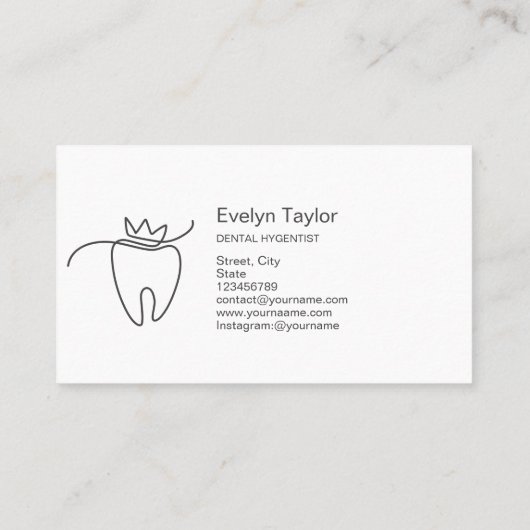 Eenvoudig modern tandheelkundig tandheelkundig ond visitekaartje (Achterkant)