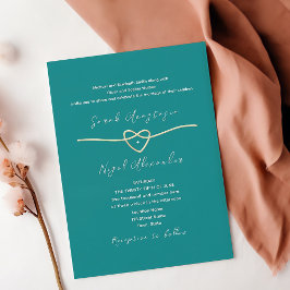 Eenvoudig Modern Teal Bruiloft Kaart