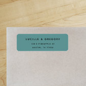 Eenvoudig Modern Teal Retouradreslabel Etiket