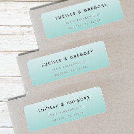 Eenvoudig Modern Teal Verlopend Strand Retouradres Etiket
