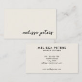 Eenvoudig modern tekenscript visitekaartje (Voorkant / Achterkant)