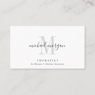 Eenvoudig Modern Therapeut Script Monogram Visitekaartje