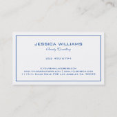 Eenvoudig Modern Tin Blauw Rand Op Wit Visitekaartje (Achterkant)