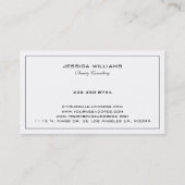 Eenvoudig Modern Tin Zwart Rand Op Wit Visitekaartje (Achterkant)