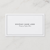 Eenvoudig Modern Tin Zwart Rand Op Wit Visitekaartje (Voorkant)