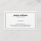 Eenvoudig modern tinnen bl rand op wit Visitekaart Visitekaartje (Achterkant)