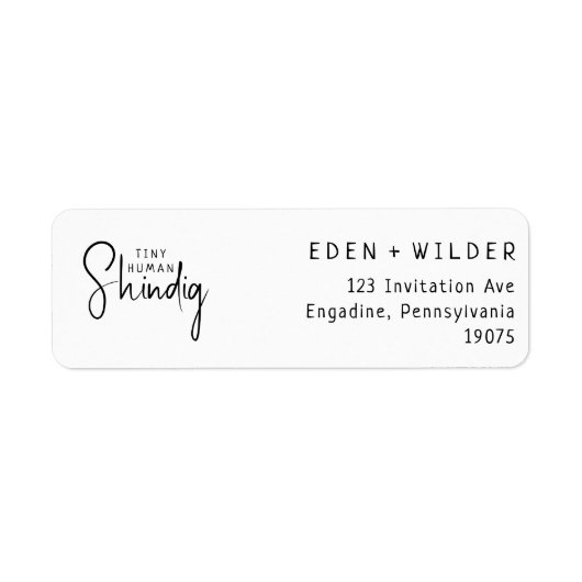 Eenvoudig Modern Tiny Human Shindig Retouradres Etiket (Voorkant)