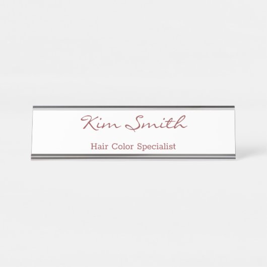 Eenvoudig Modern Topaz Naam Beroep Bureau Naambordje (Voorkant)