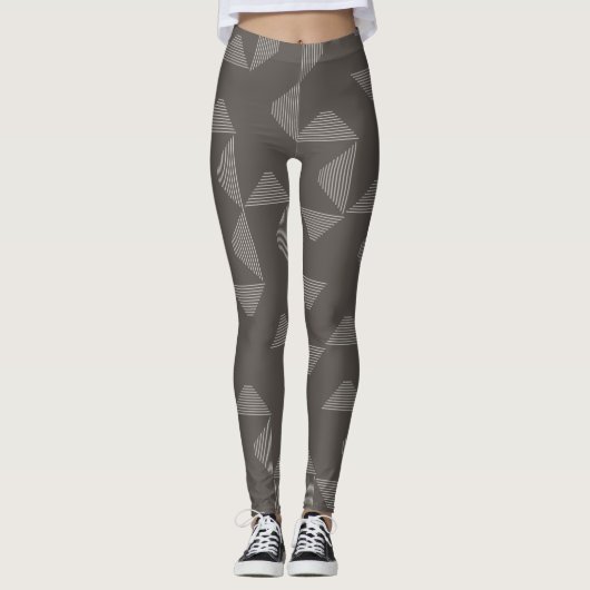 Eenvoudig, modern, trendgeometrisch grafisch patro leggings (Voorkant)
