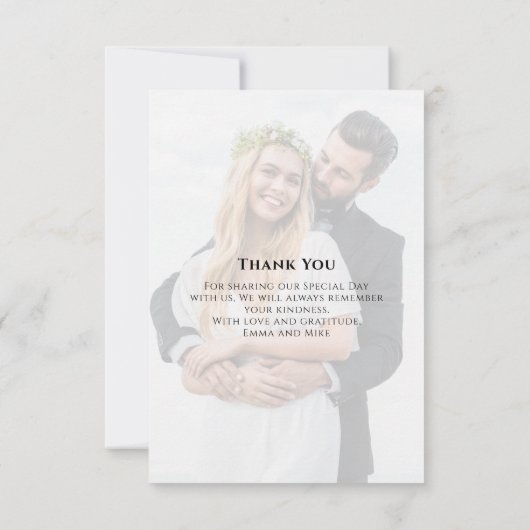 Eenvoudig modern Trendy-minimalistisch huwelijk be Bedankkaart (Achterkant)