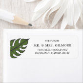 Eenvoudig modern Tropical Weduwingadres Etiket (Insitu)