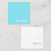 Eenvoudig Modern Turquoise Blauw Professional Vierkante Visitekaartje (Voorkant / Achterkant)