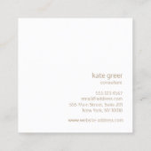 Eenvoudig Modern Turquoise Blauw Professional Vierkante Visitekaartje (Achterkant)