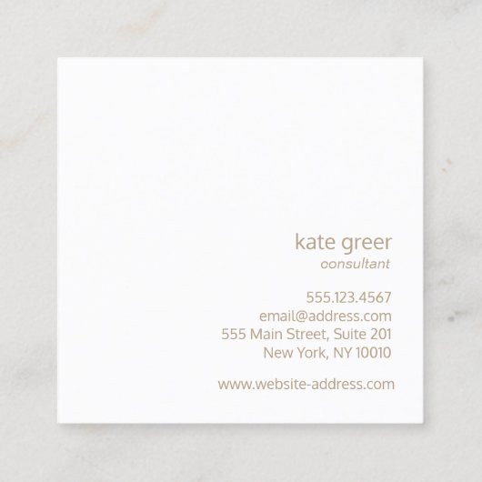 Eenvoudig Modern Turquoise Blauw Professional Vierkante Visitekaartje (Achterkant)