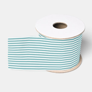 Eenvoudig modern turquoise en wit gestreept minima grosgrain lint