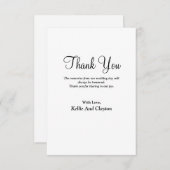 Eenvoudig modern type - Hartelijk dank Bedankkaart (Voorkant / Achterkant)