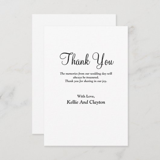 Eenvoudig modern type - Hartelijk dank Bedankkaart (Voorkant / Achterkant)