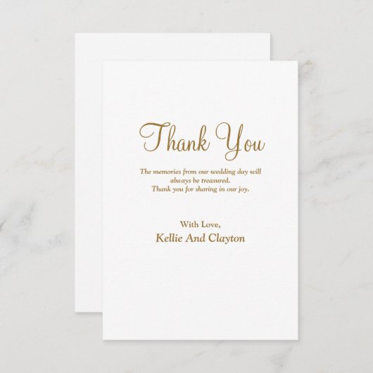 Eenvoudig modern type - Hartelijk dank Bedankkaart (Voorkant / Achterkant)