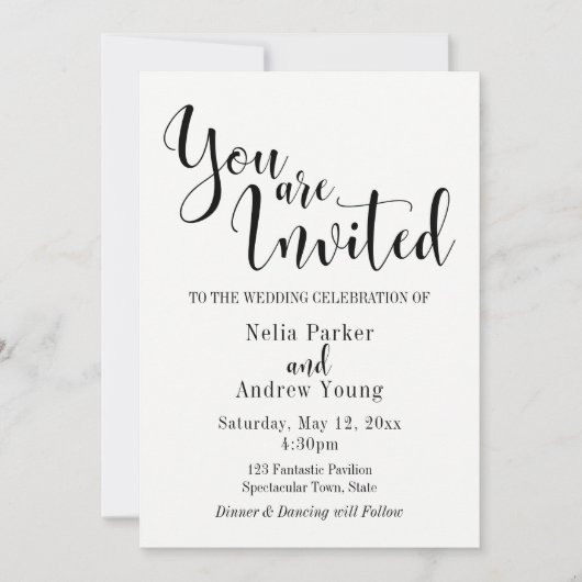 Eenvoudig, modern, u bent uitgenodigd typografie b kaart (Voorkant)