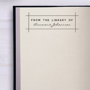 Eenvoudig modern uit de bibliotheek aangepaste naa rubberstempel