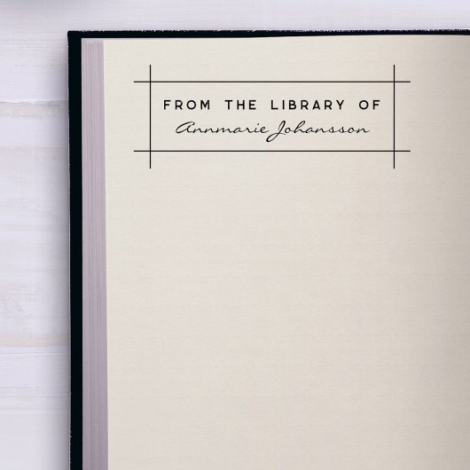 Eenvoudig modern uit de bibliotheek aangepaste naa rubberstempel