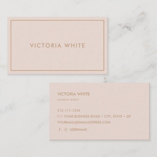 Eenvoudig, modern, uniek, Bleek, zwart Visitekaartje (Voorkant / Achterkant)