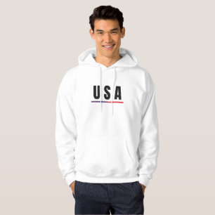 Eenvoudig Modern USA Amerika Art Letter Vlag Souve Hoodie