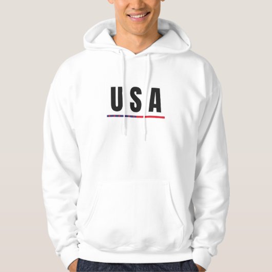 Eenvoudig Modern USA Amerika Art Letter Vlag Souve Hoodie (Voorkant)