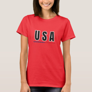 Eenvoudig Modern USA Amerika Art Letter Vlag Souve T-shirt