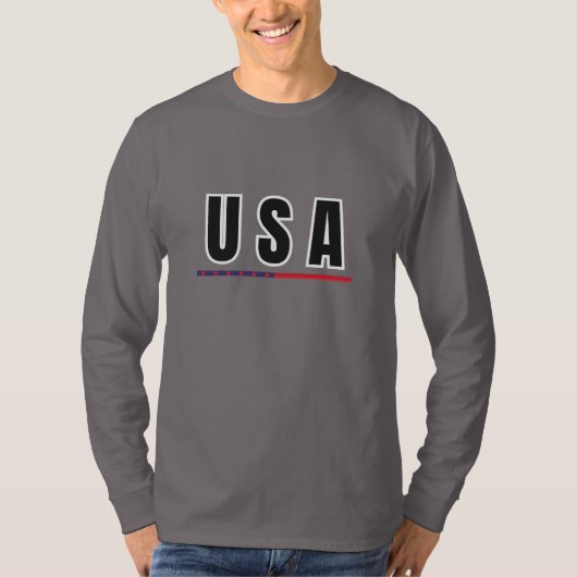 Eenvoudig Modern USA Amerika Art Letter Vlag Souve T-shirt (Voorkant)