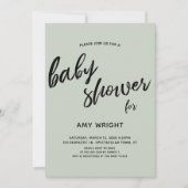 Eenvoudig, modern, vaardig, groen Baby shower Kaart (Voorkant)