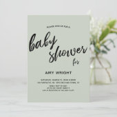Eenvoudig, modern, vaardig, groen Baby shower Kaart (Staand voorkant)