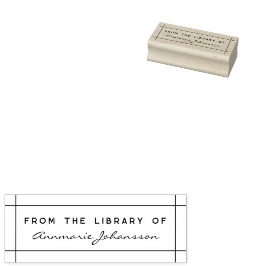 Eenvoudig modern van de bibliotheek aangepaste naa rubberstempel