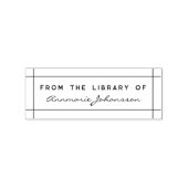 Eenvoudig modern van de bibliotheek aangepaste naa rubberstempel