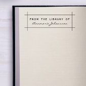 Eenvoudig modern van de bibliotheek aangepaste naa rubberstempel