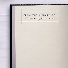 Eenvoudig modern van de bibliotheek aangepaste naa rubberstempel