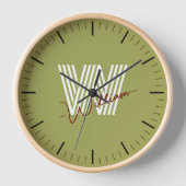 Eenvoudig modern verjaardagsmonogram olijfgroen (Voorkant)