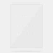 Eenvoudig Modern Verloving Acryl Welkomstbord Acryl Bord (Voorkant)