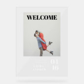 Eenvoudig, modern, vet fotoscript, huwelijksopname acryl bord (Voorkant)