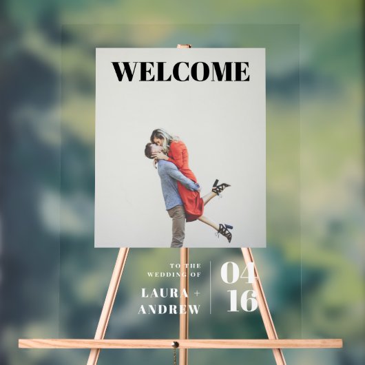 Eenvoudig, modern, vet fotoscript, huwelijksopname acryl bord (Neutraal)