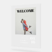 Eenvoudig, modern, vet fotoscript, huwelijksopname acryl bord (Hoek)