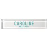 Eenvoudig Modern vet leuk retro helder mint aqua Naambordje (Voorkant)