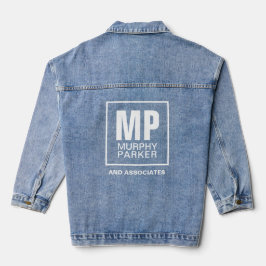 Eenvoudig Modern Vierkant Bedrijf Logo Monogram Denim Jacket