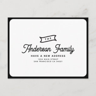 Eenvoudig Modern Vintage We Hebben Een Nieuw Adres Briefkaart