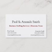 Eenvoudig modern Visitekaartje met 2 namen & conta (Voorkant)