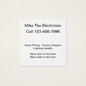 Eenvoudig modern Visitekaartje voor elektricien (Achterkant)