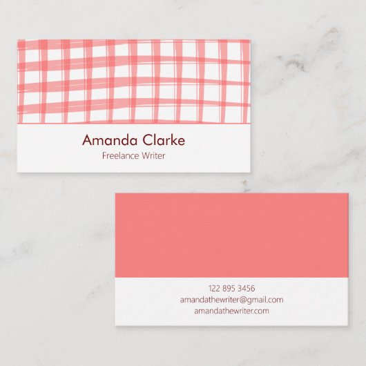 Eenvoudig modern Visitekaartje voor rood-roosteron (Voorkant / Achterkant)