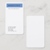 Eenvoudig modern vlakminimalistisch zijdeblauw visitekaartje (Voorkant / Achterkant)