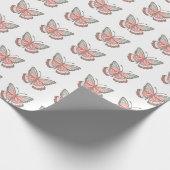 Eenvoudig modern vlinderpatroon cadeaupapier (Hoek)